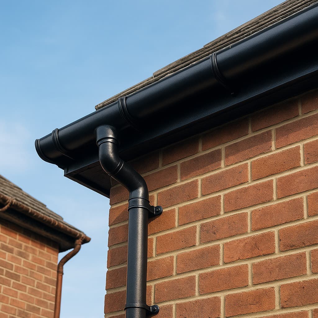 Gutter Cleaners & Fitters working on a UK residential street